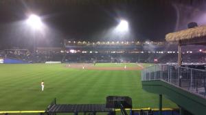 A rainy 8th inning at Coca-Cola Park as the IronPigs take on the Scranton RailRiders.
