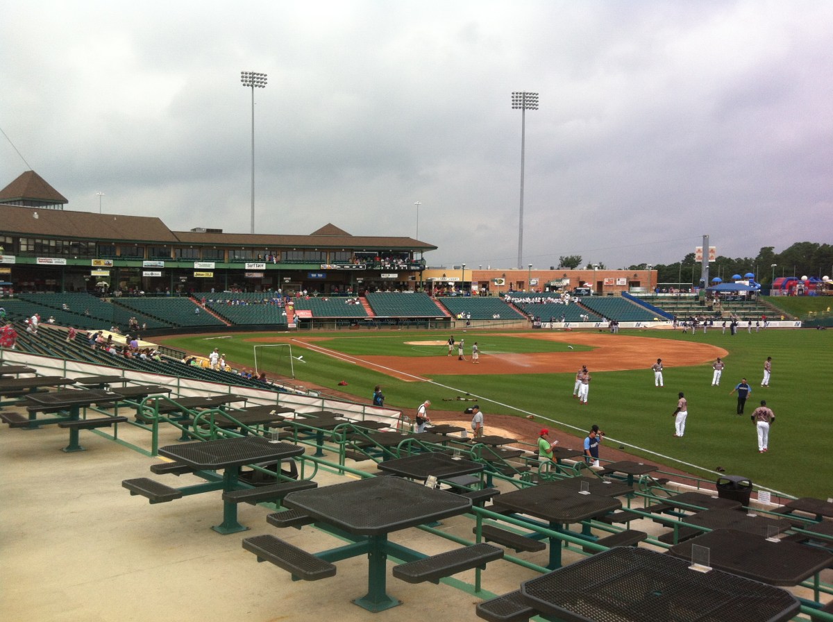 Right-field picnic tables