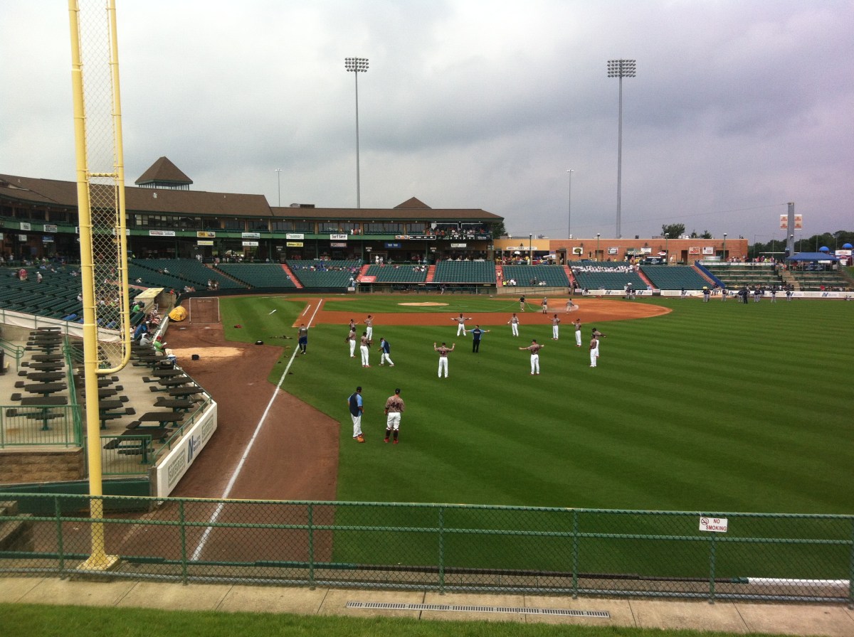 Pre-game warm-ups are underway.