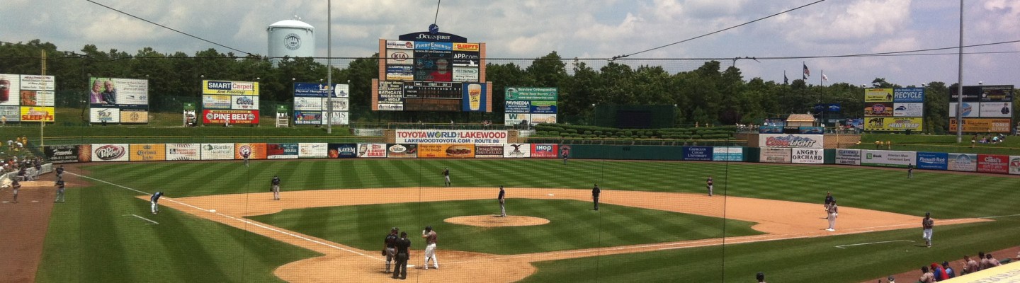 A view of the field from behind home plate.
